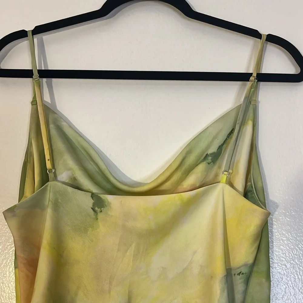 Wilfred | Aritzia Only ruched mini slip dress Marsh Honey Dew women’s size L - Picture 7 of 12